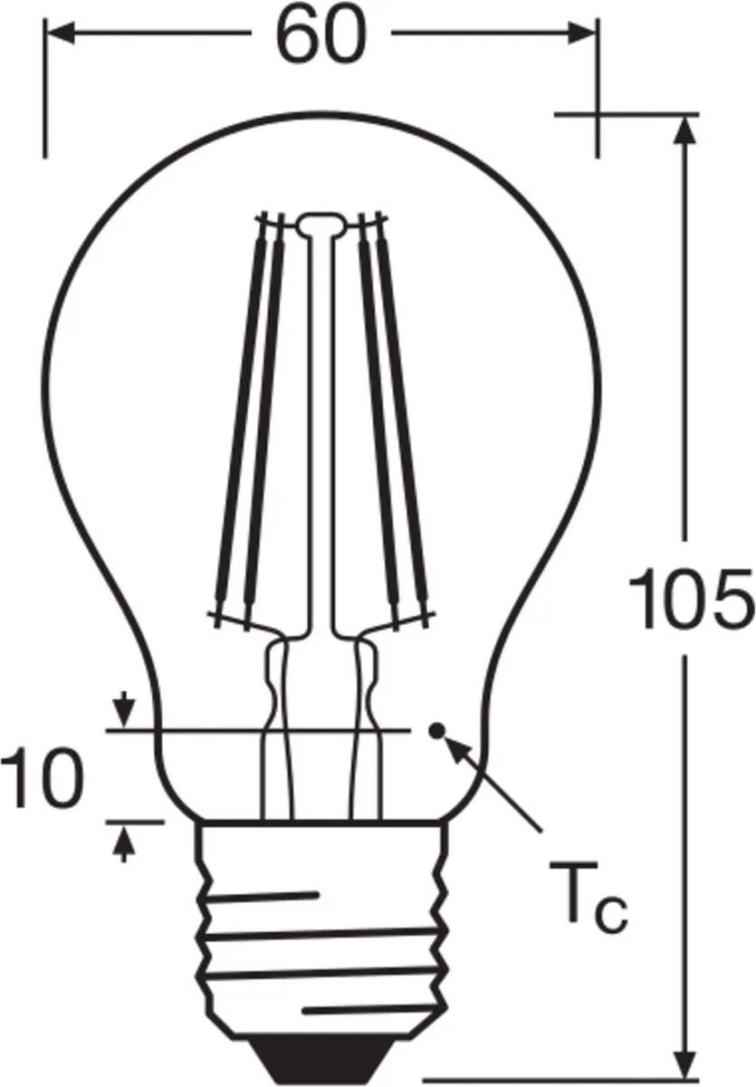 LEDVANCE Classic E27 Peer Filament 7.5W 1055lm - Zeer Warm Wit