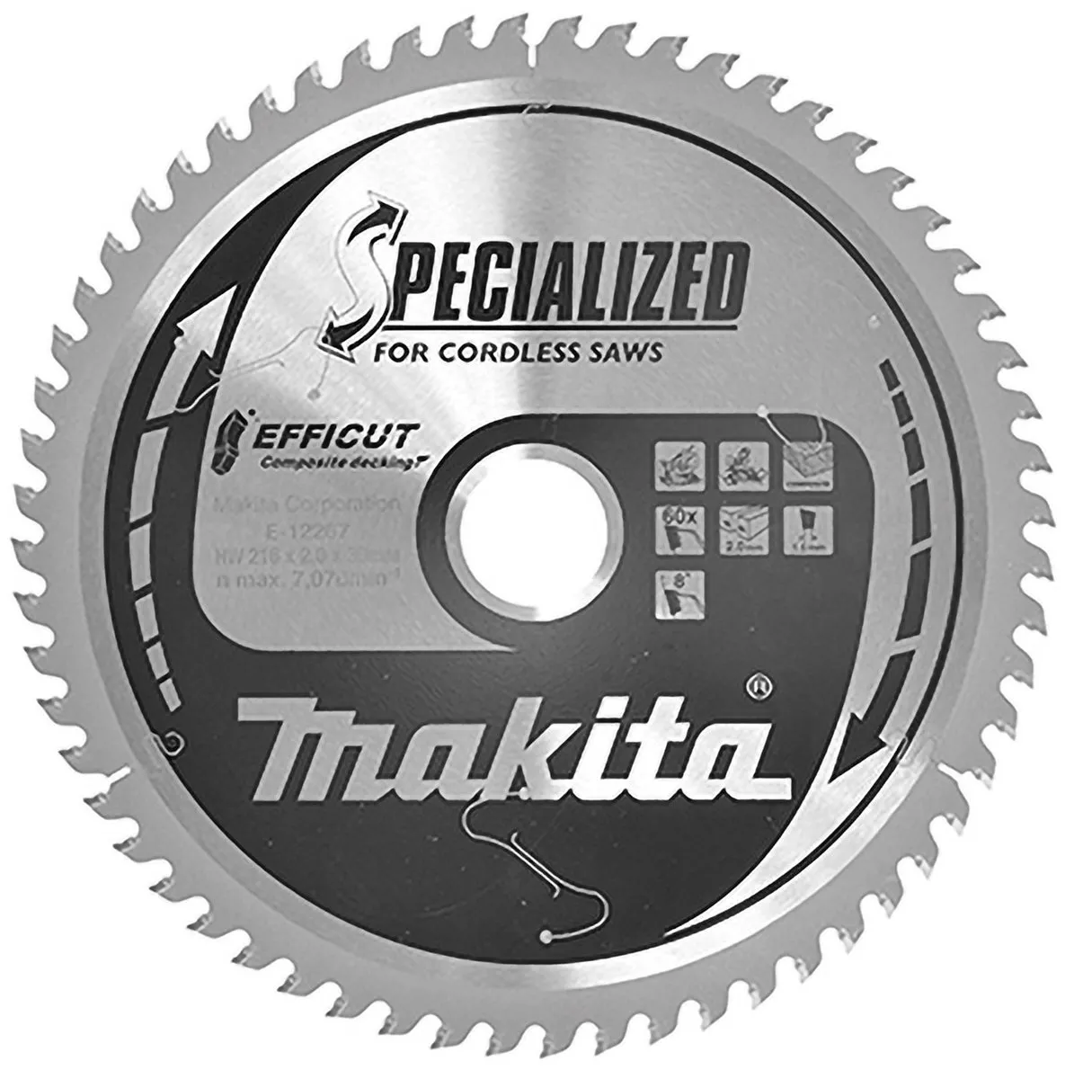 Makita E-12192 Afkortzaagblad WPC 60T - Ø216mm Asgat 30mm