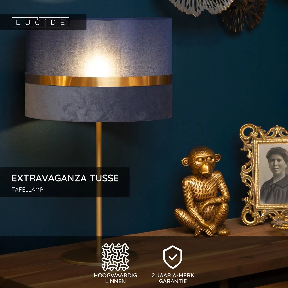 Lucide Extravaganza Tussen Tafellamp Ø30cm - Blauw