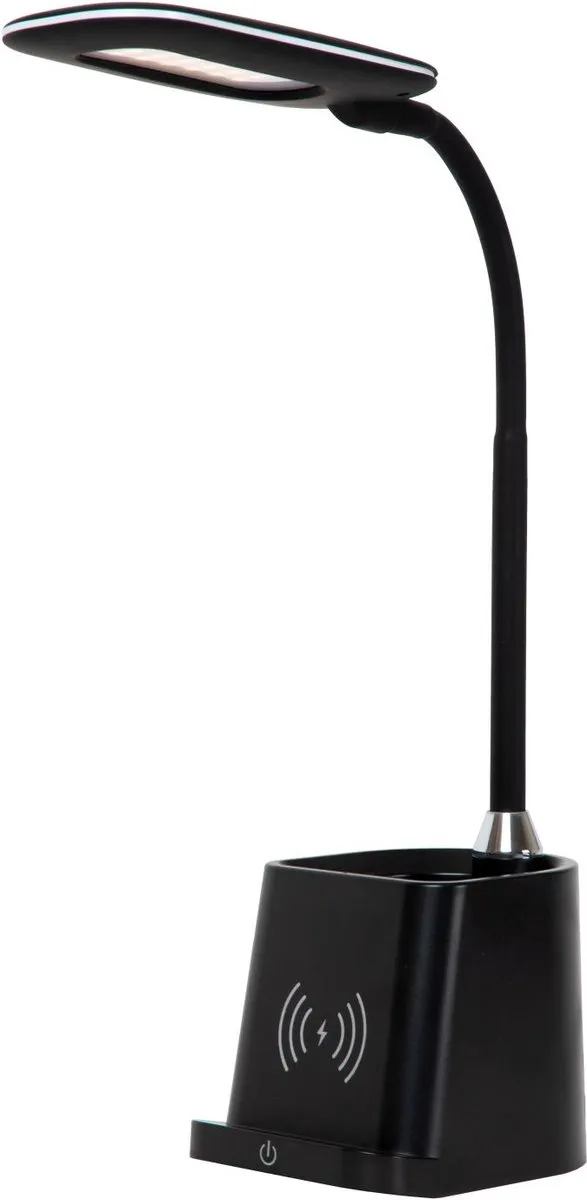 Lucide PENNY Bureaulamp - LED 4,7W 3000K - Draadloos opladen - Zwart