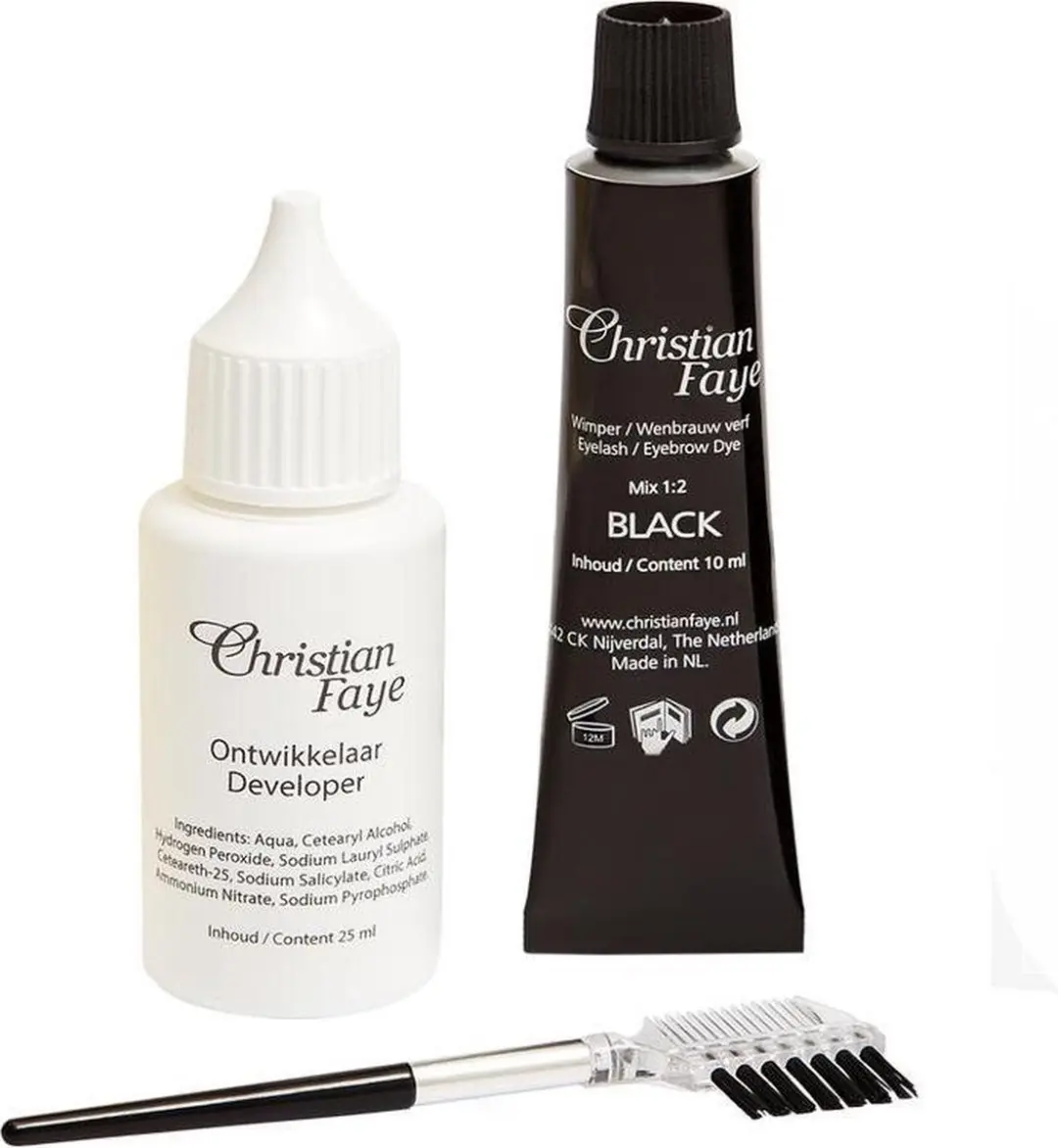 Christian Faye Wimper en Wenkbrauwverf Black - 40ml