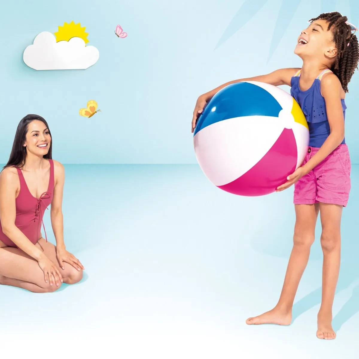Intex Opblaasbare Strandbal Glossy 61cm - 10 Stuks - o.a. Wit/Blauw/Geel/Rood