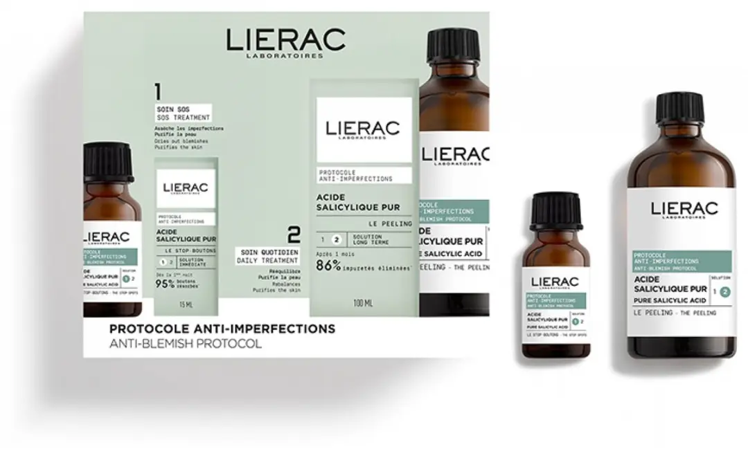 Lierac Protocole Peeling Anti-Imperfections 100ml + Le Stop Boutons 15ml