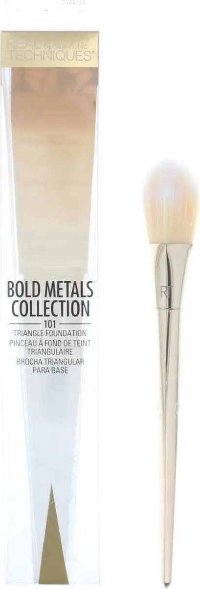 Real Techniques Bold Metals 101 Triangle Foundationkwast - Goud