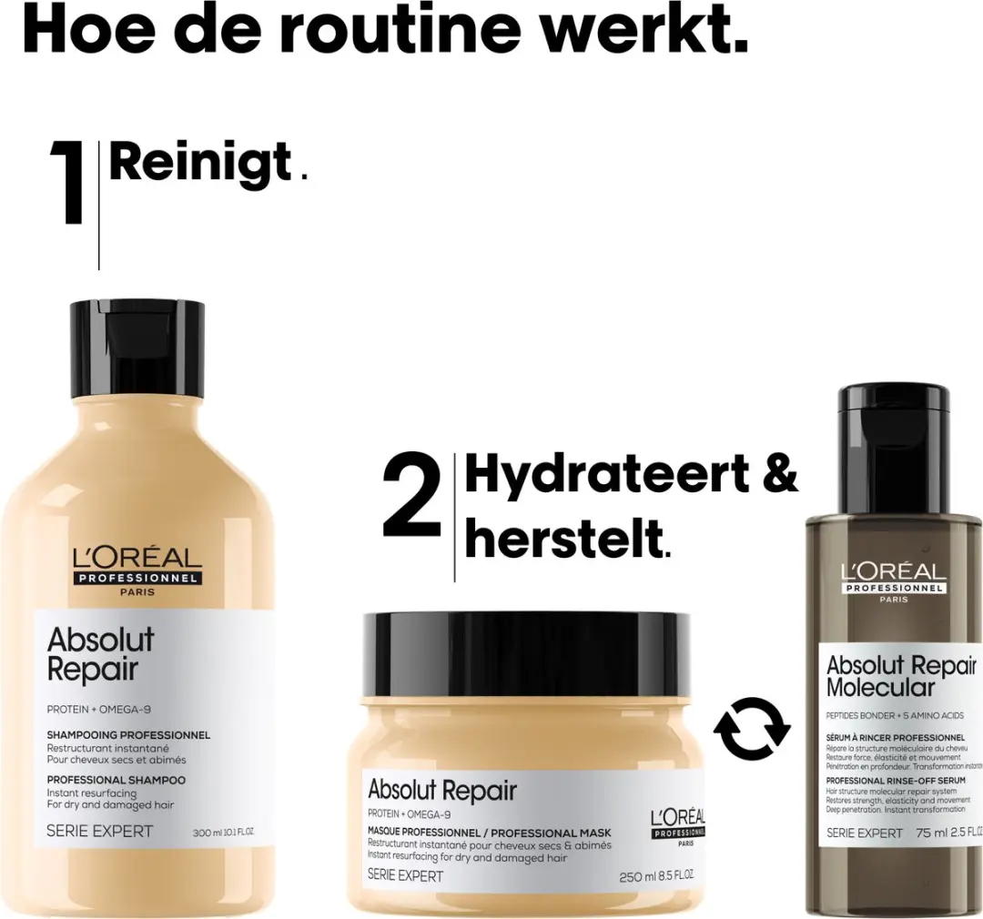 L'Oréal Professionnel Absolut Repair Bundel - 625ml (3x)} - afbeelding 6 van 6