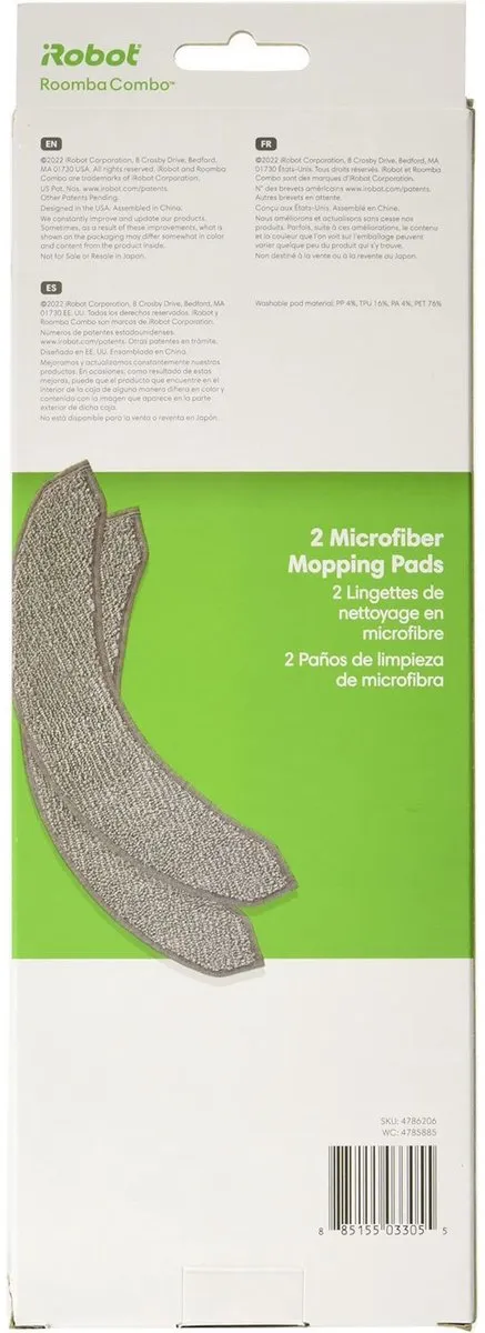 iRobot Roomba Combo Dweilpads 2 Stuks - RCA-Y1/RCA-Y2/Combo 10 Max