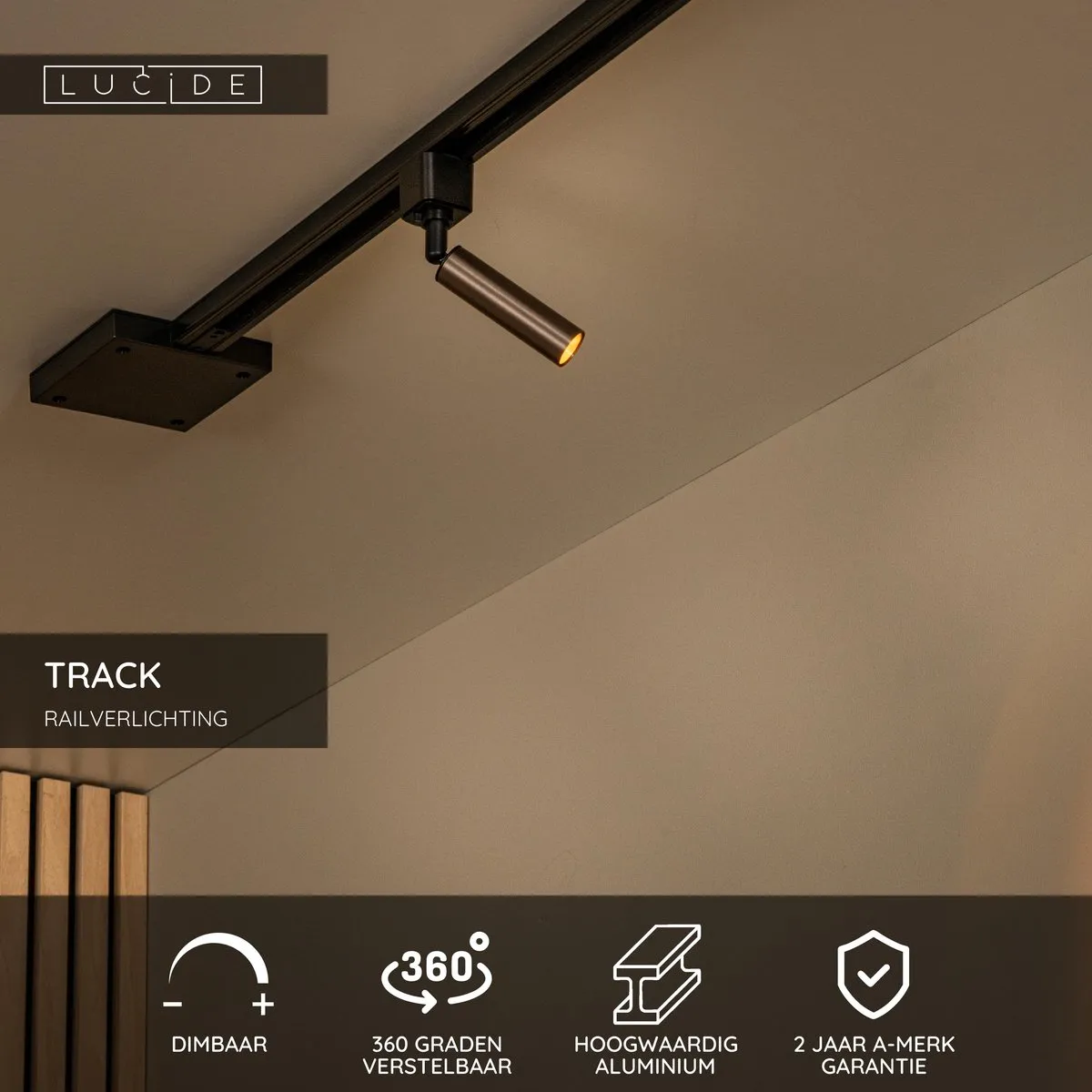 Lucide Track Keoni Railspot G9 Railverlichting - 3.8W - Koffie