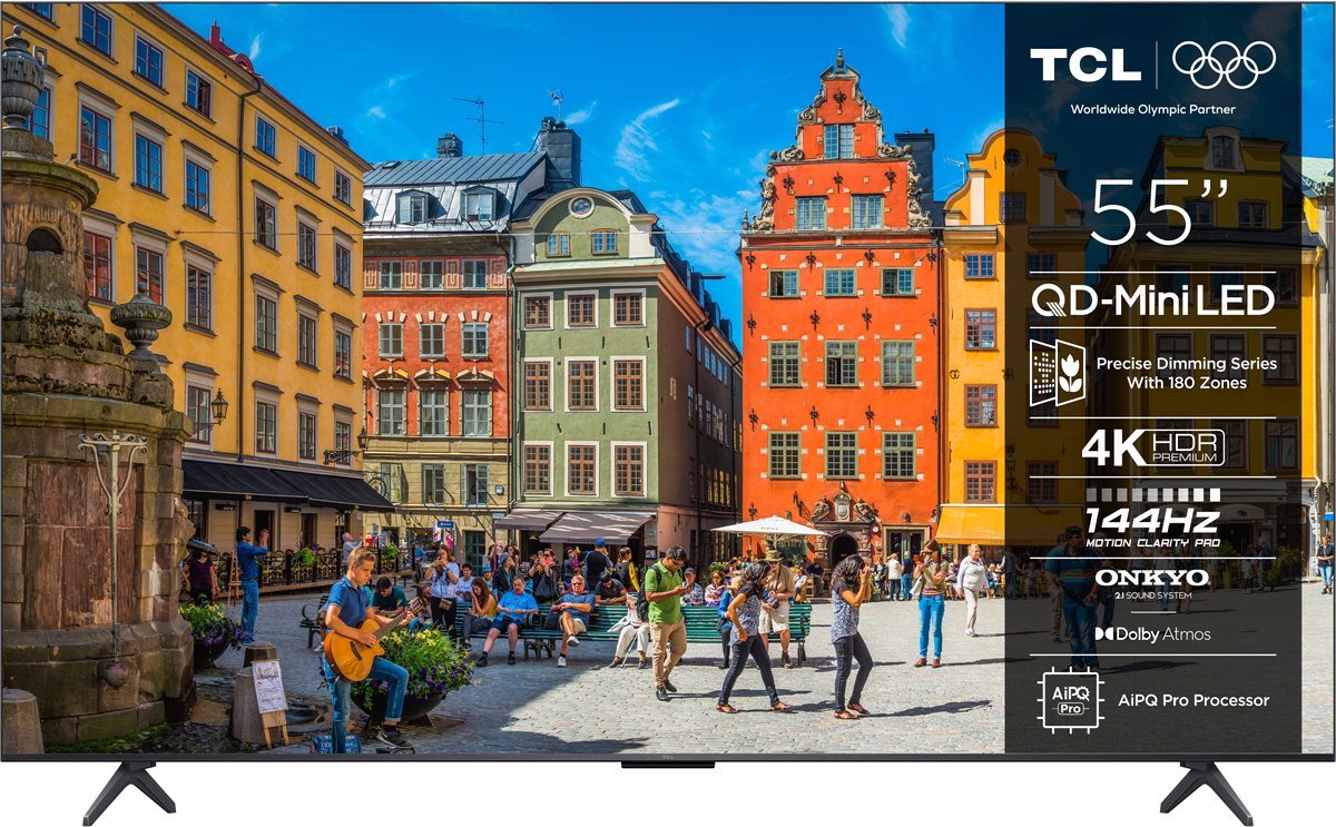 TCL 55MQLED75K tv 139,7 cm (55") 4K Ultra HD Smart TV Zwart 1000 cd/m²