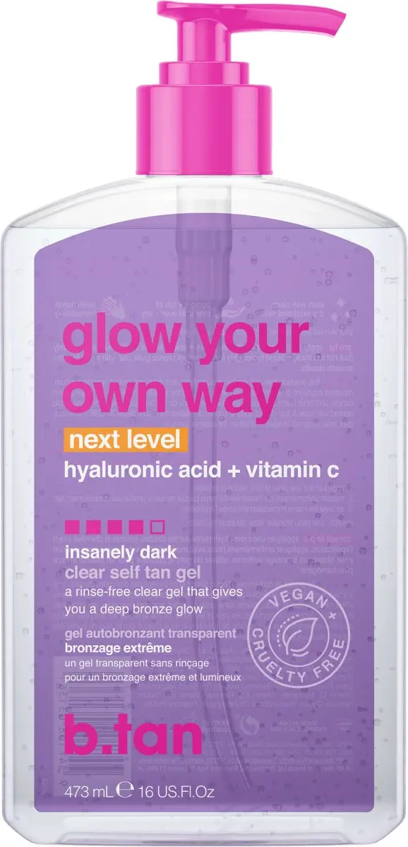 b.tan Glow Your Own Way Next Level Zelfbruiner Gel - 473ml - Donker