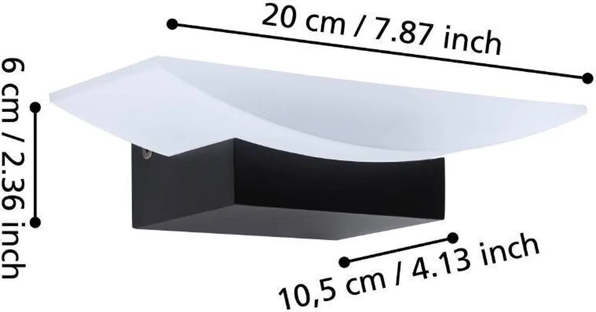 Eglo Metrass Wandlamp 20cm - Zwart