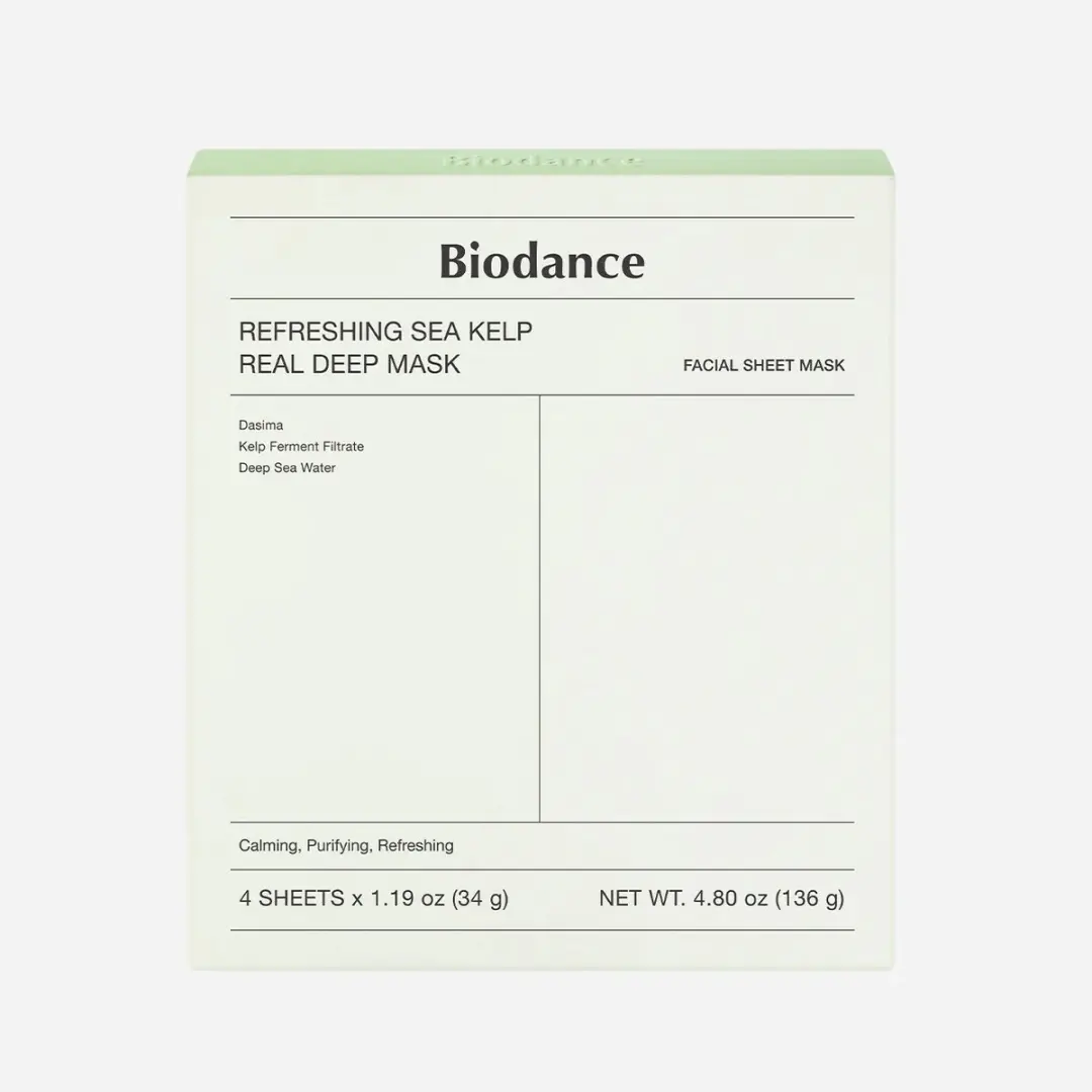 Biodance Refreshing Sea Kelp Real Deep Mask - 4x34ml Groen