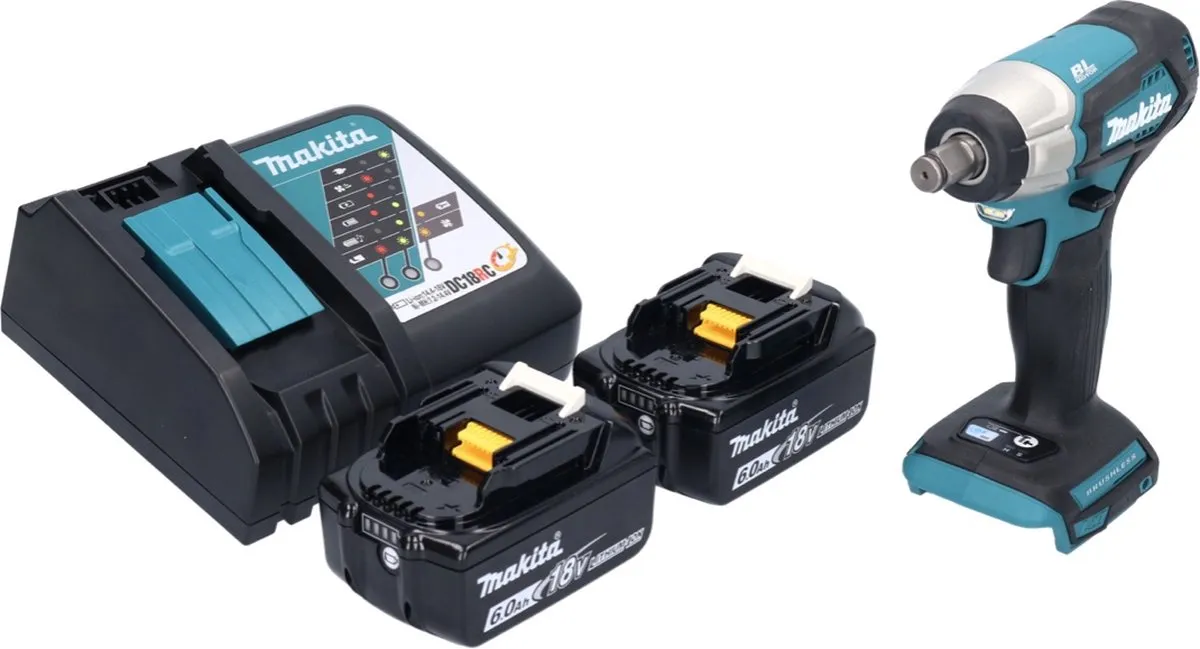 Makita DTW 181 RG Slagmoersleutel 18V 210Nm - 2x 6.0Ah + Lader - afbeelding 4 van 5