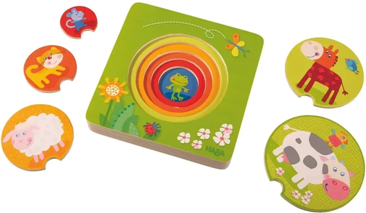 Haba Puzzel Boerderijdieren Hout - 10 Stuks