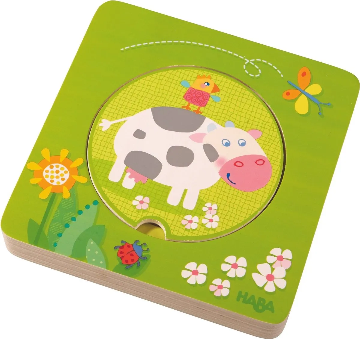 Haba Puzzel Boerderijdieren Hout - 10 Stuks - afbeelding 6 van 6