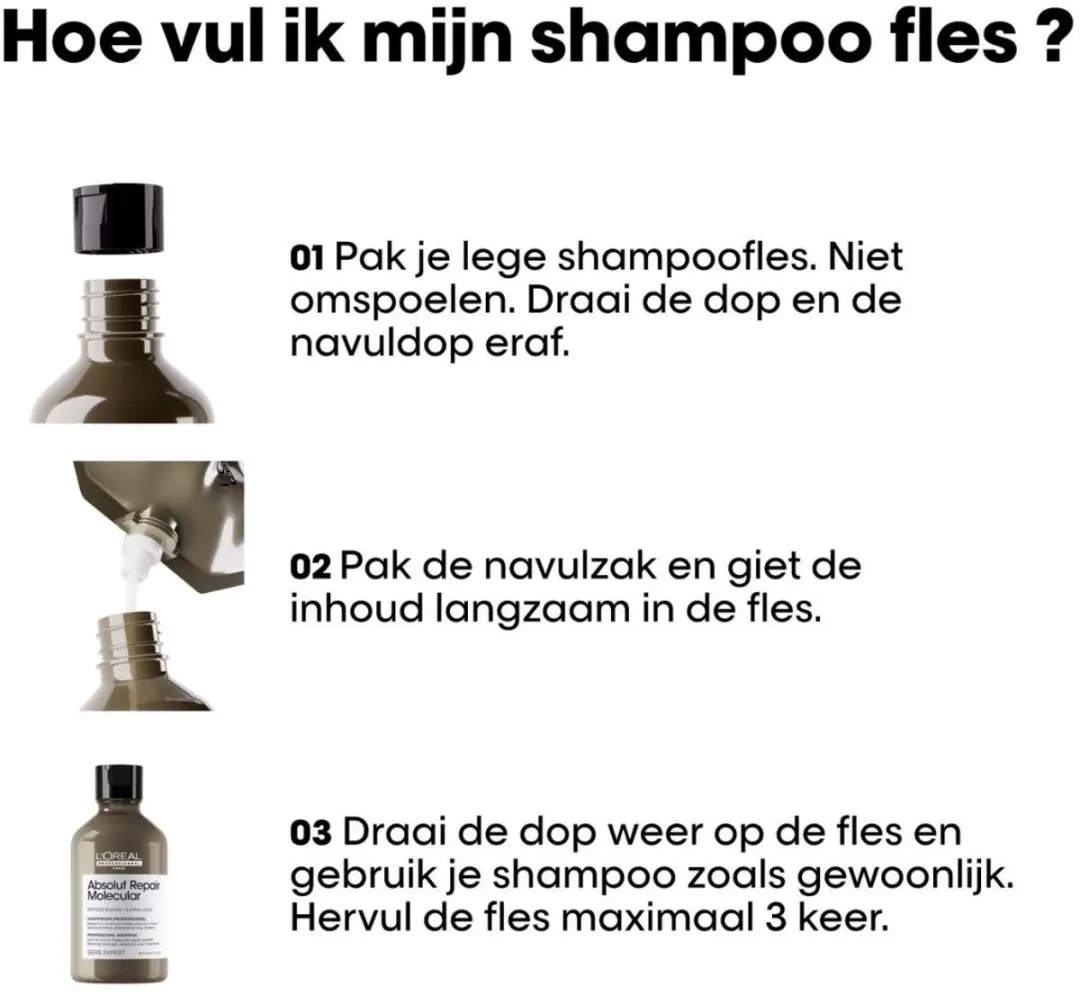 L'Oréal Professionnel Absolut Repair Molecular Shampoo Navulverpakking 500ml
