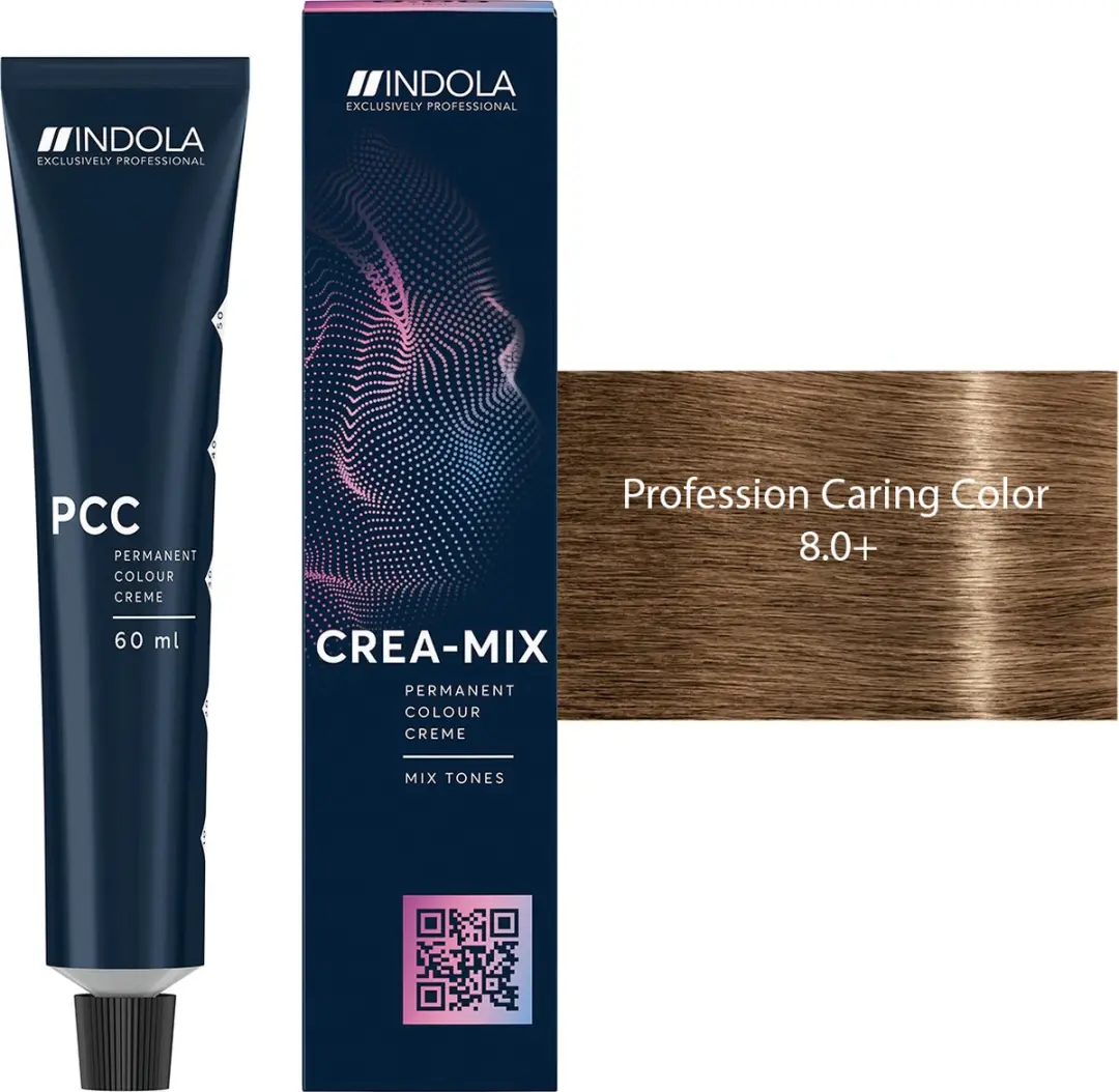 Indola Profession Permanent Caring Color 8.0+ Zwart 60ml