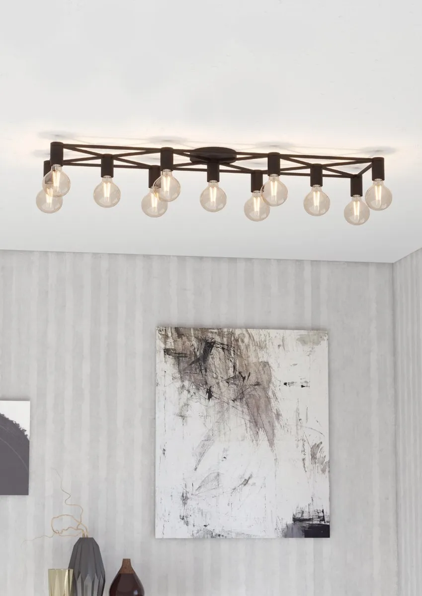 Eglo Speke Plafondlamp E27 - 5 Lichtpunten - 156cm - Zwart