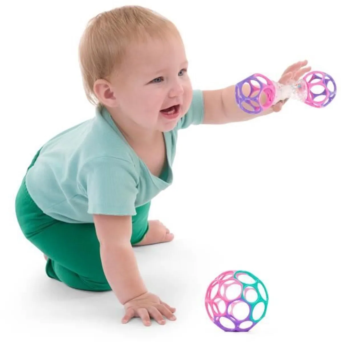 Bright Starts O'Ball Baby Cadeauset - Rammelaar & Oball - Roze/Paars/Turquoise