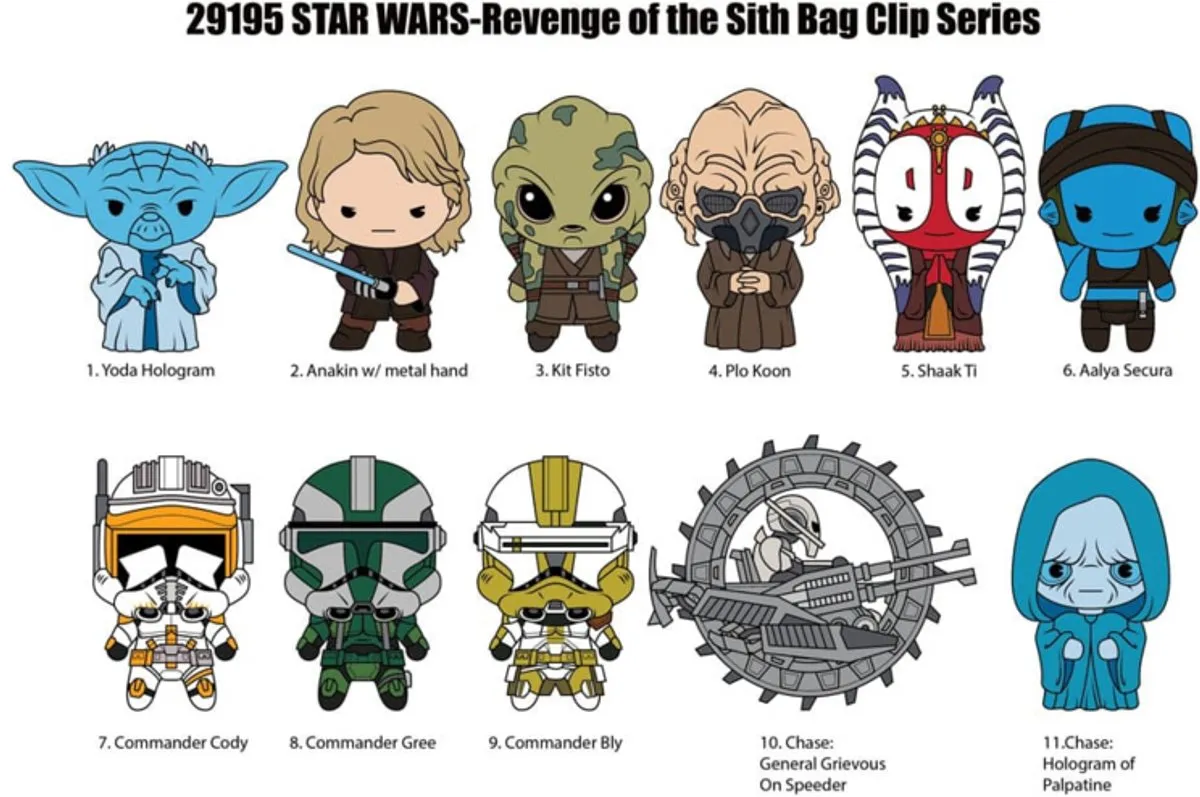Star Wars Episode III 3D PVC Bag Clips - 24 Stuks