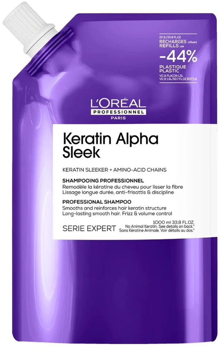 L'Oréal Professionnel Keratin Alpha Sleek Shampoo Refill 1000ml