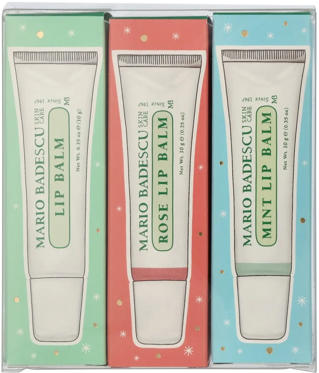 Mario Badescu Lip Balm Trio - 30g (3x10g) - Oorspronkelijke/Rose/Mint