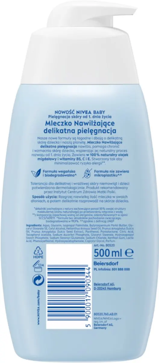 NIVEA Baby Hydraterende Melk 500ml