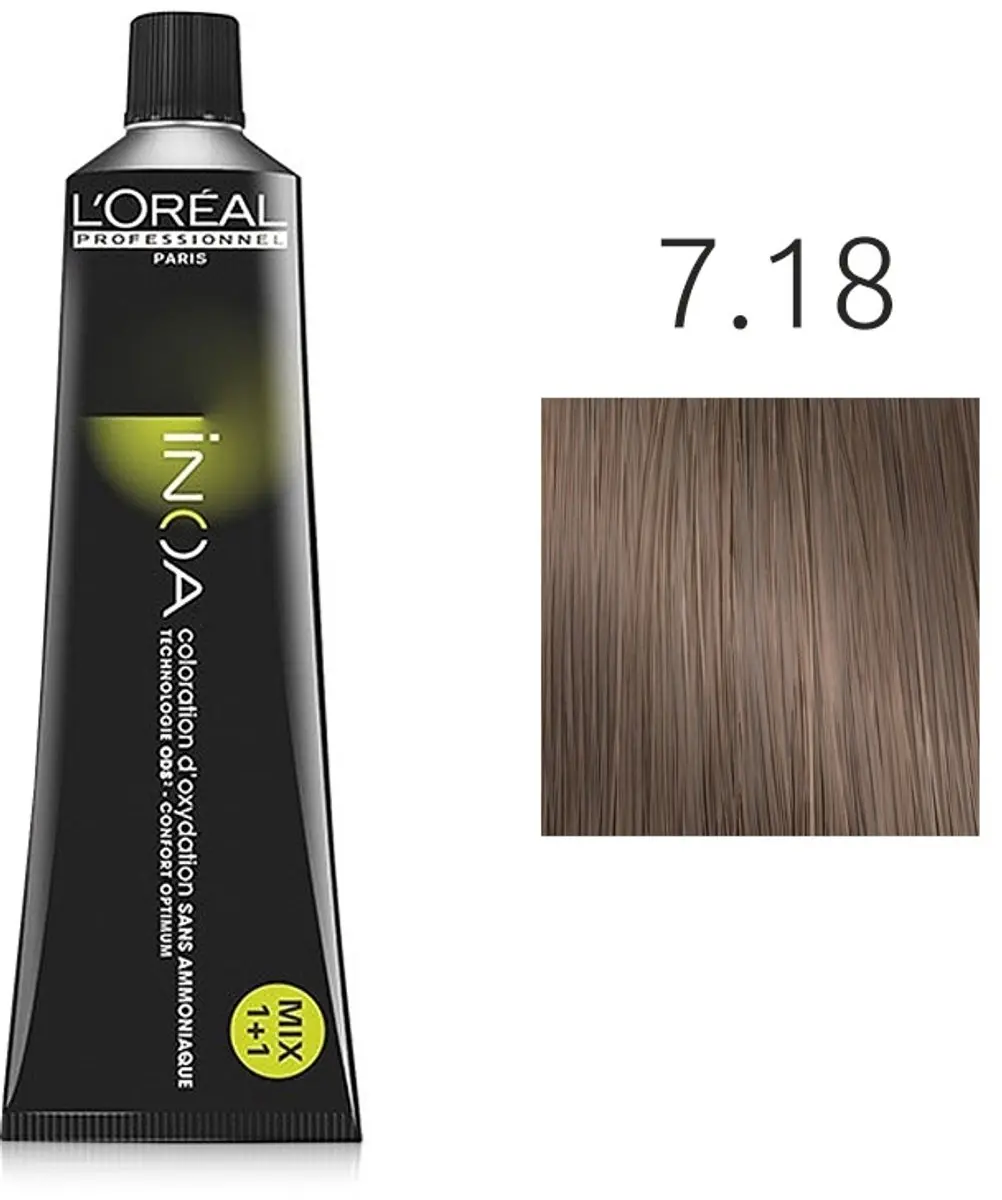L'Oréal Professionnel iNOA 7.18 60G Permanent Haarkleuring 150ml