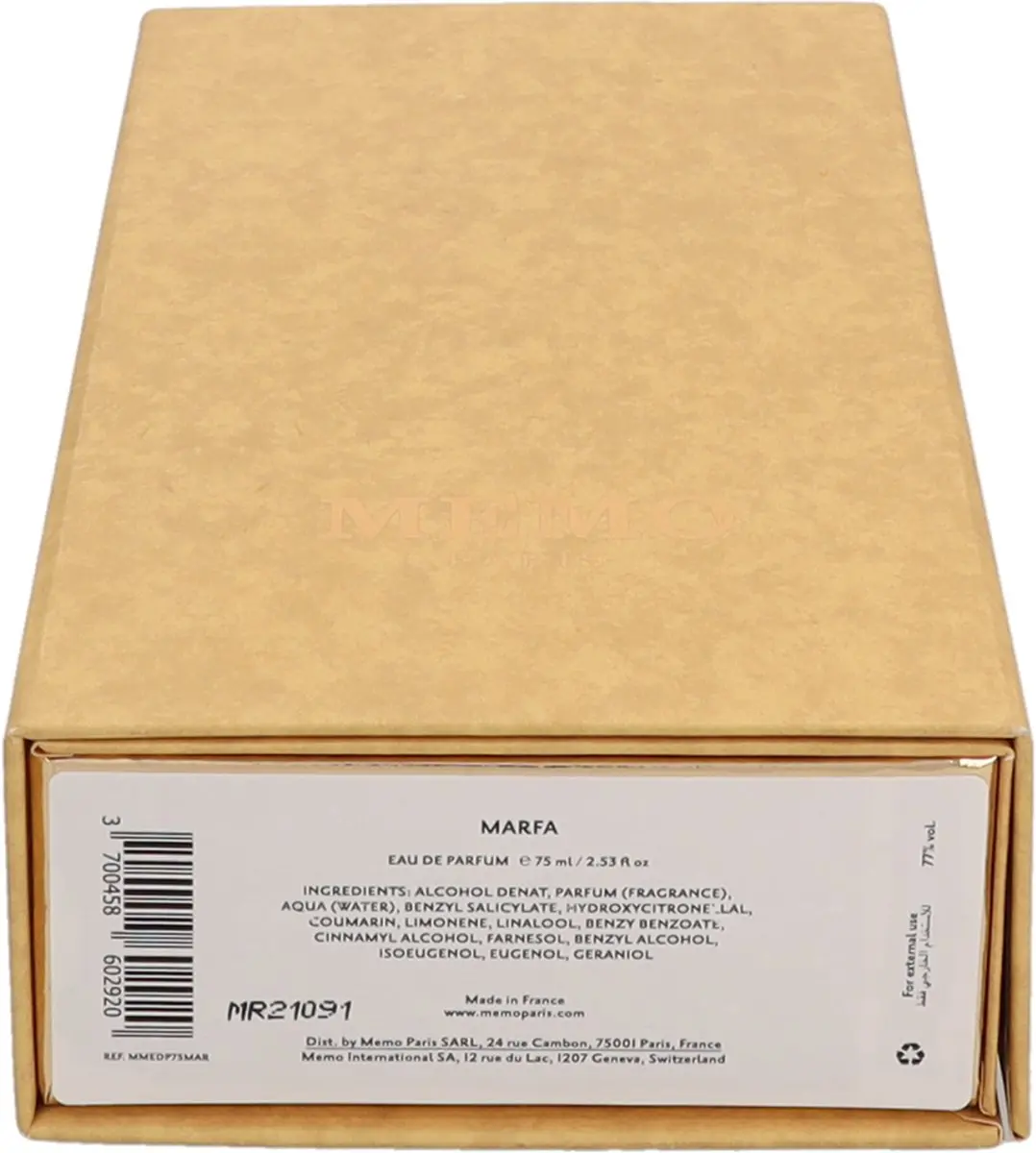 Memo Paris Marfa Eau de Parfum 75ml