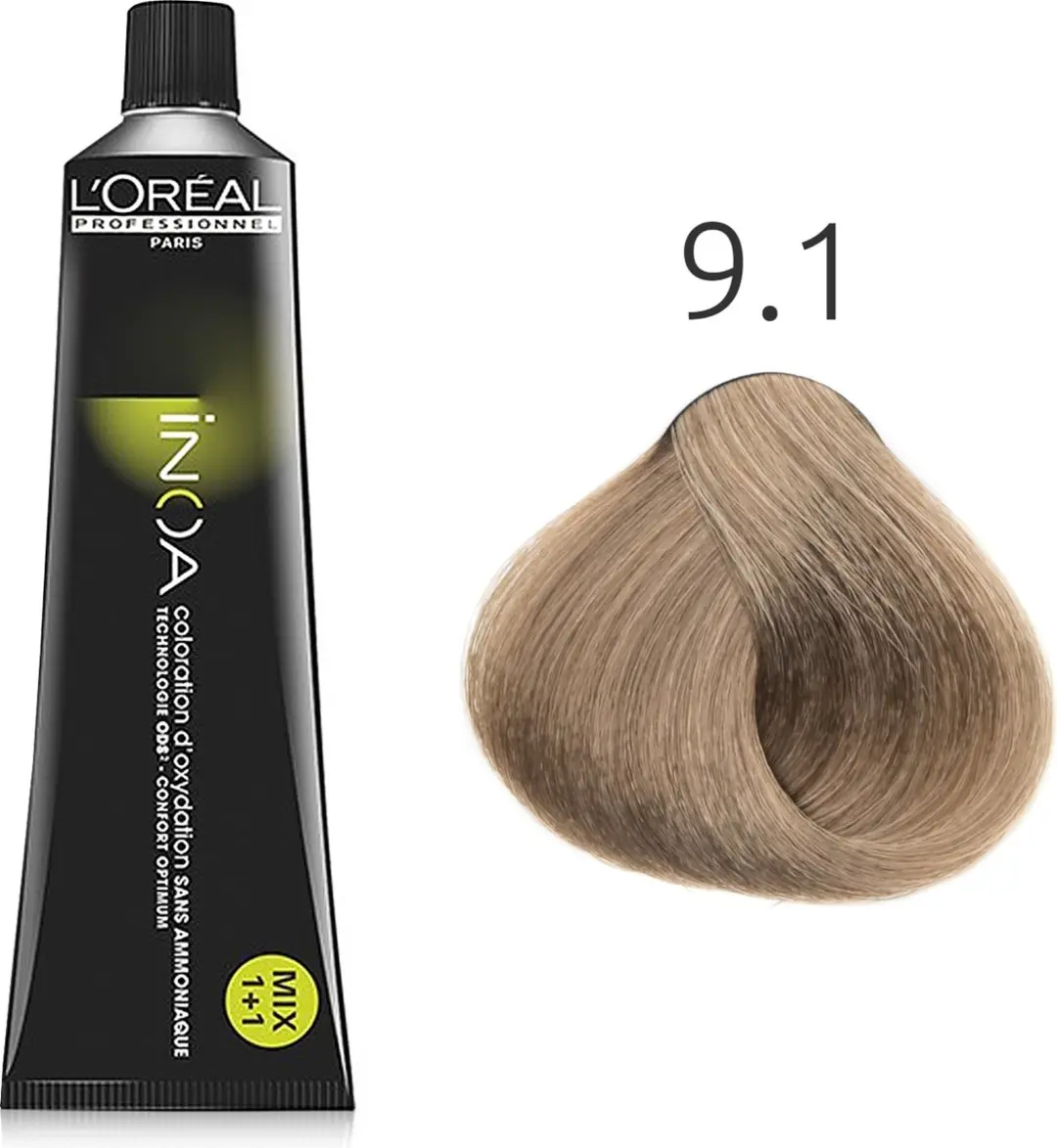 L'Oréal Paris INOA 9.1 Zeer Licht Asblond 60g