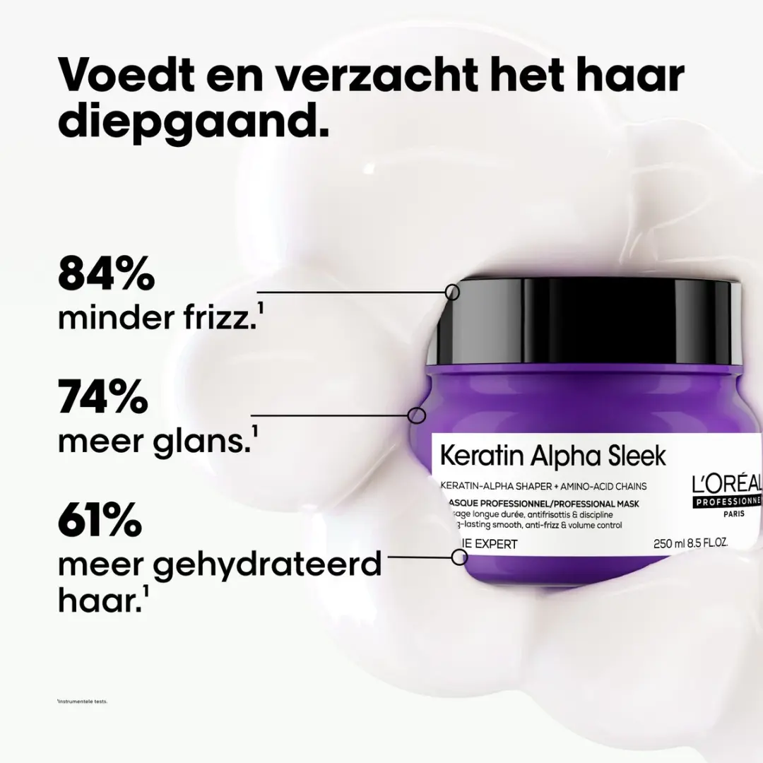 L'Oréal Professionnel Keratin Alpha Sleek Haarmasker 250ml - afbeelding 6 van 6