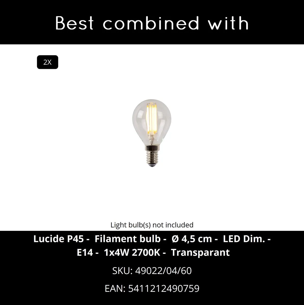 Lucide Ovalis Wandlamp 2xE14 - Wit