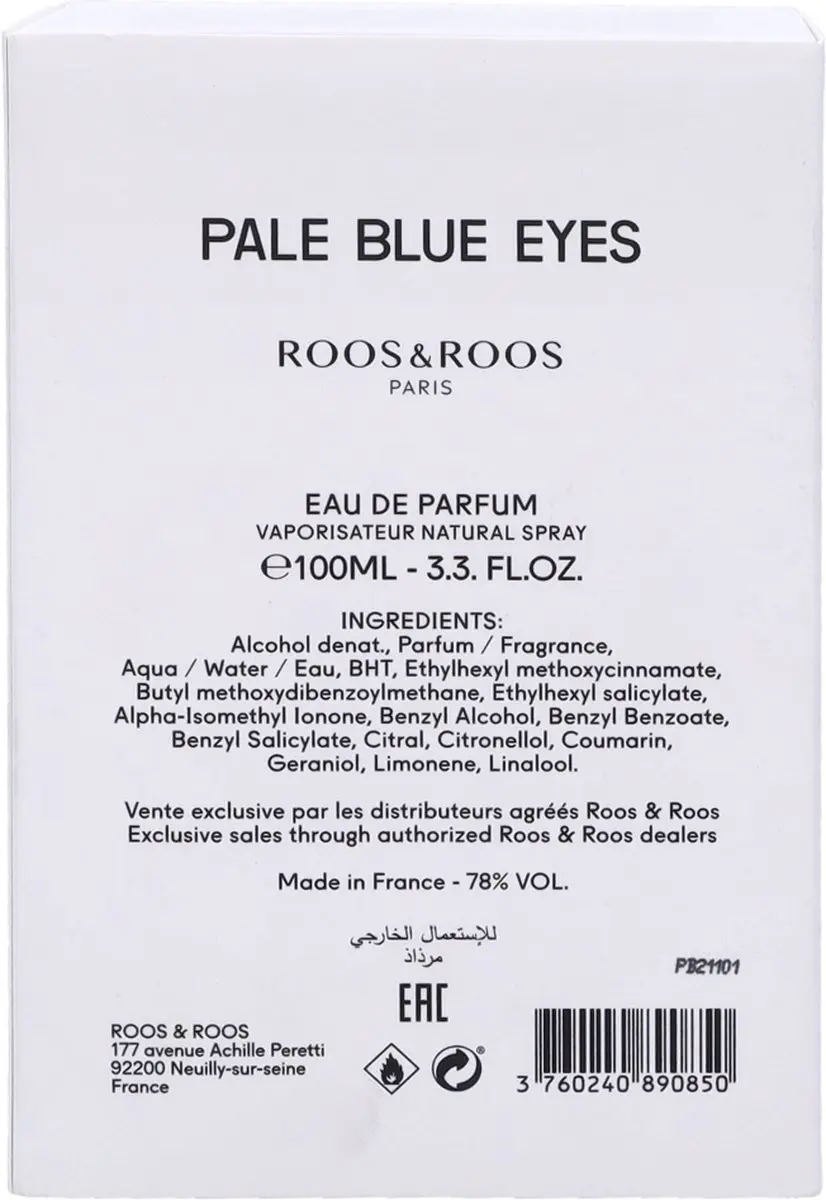 Roos & Roos The Originals Pale Blue Eyes Eau de Parfum 100ml