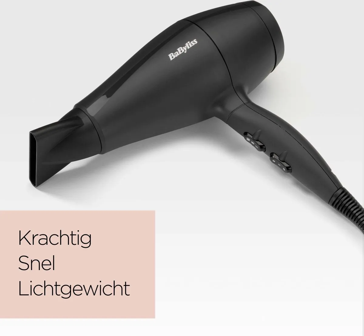 Babyliss Power Dry Light 2000 Föhn 5910E - 2000W - Grijs/Zwart