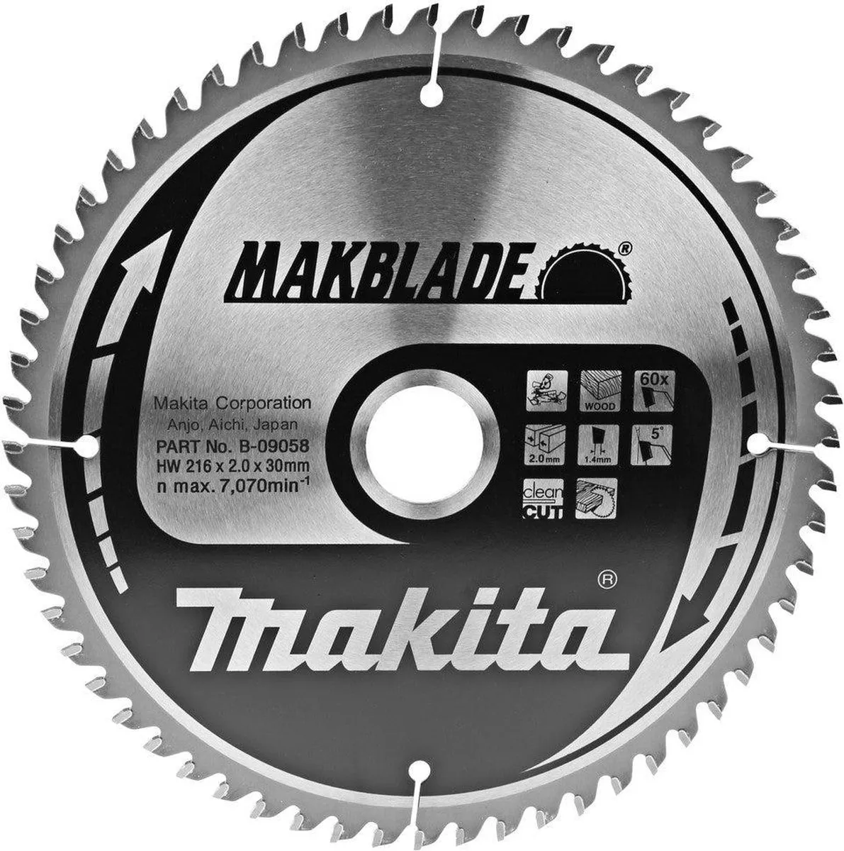 Makita Cirkelzaagblad B-09058 60T - Ø216mm Asgat 30mm
