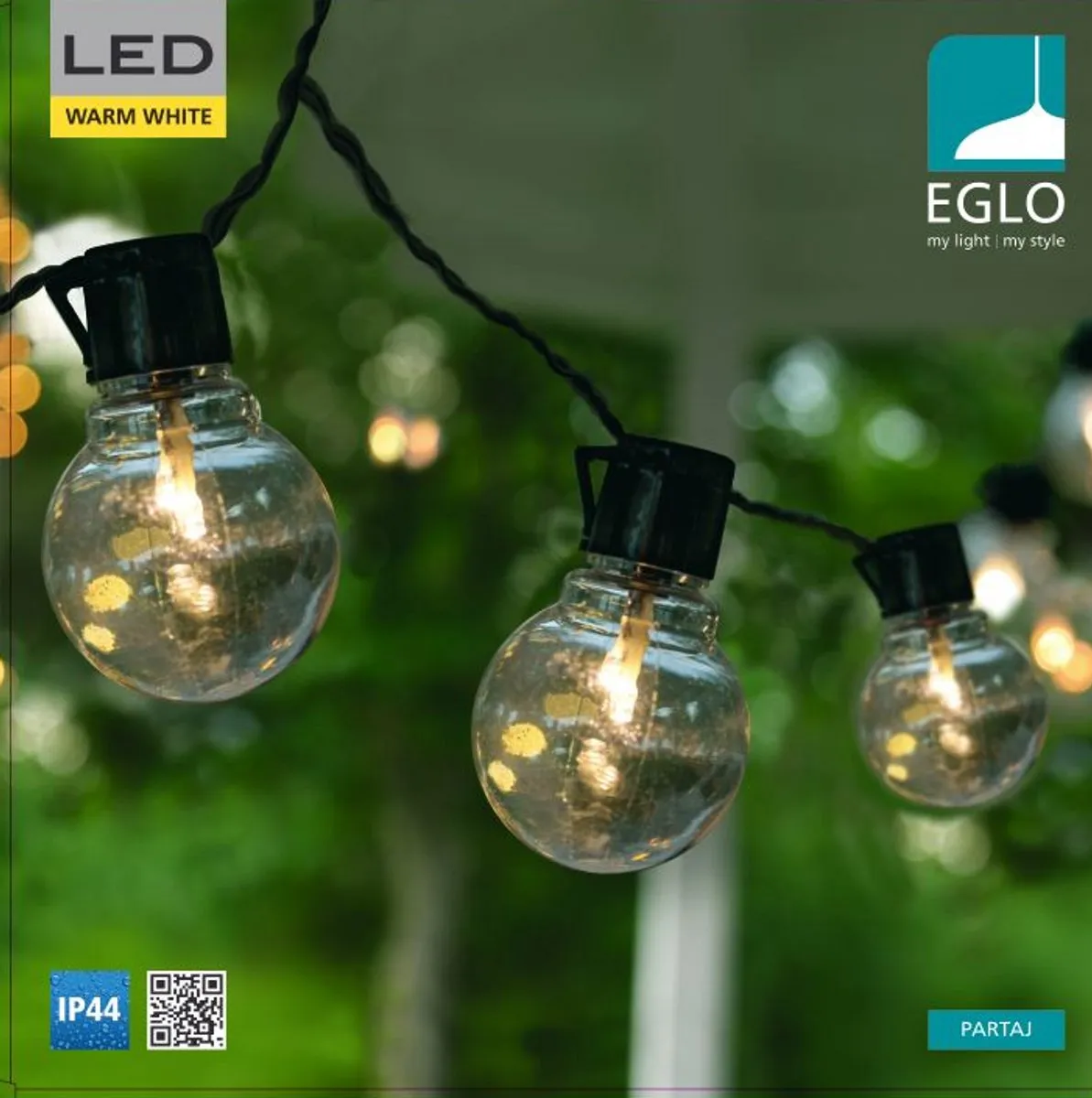 Eglo Partaj Lichtketting 450cm - 16 LED - Zwart
