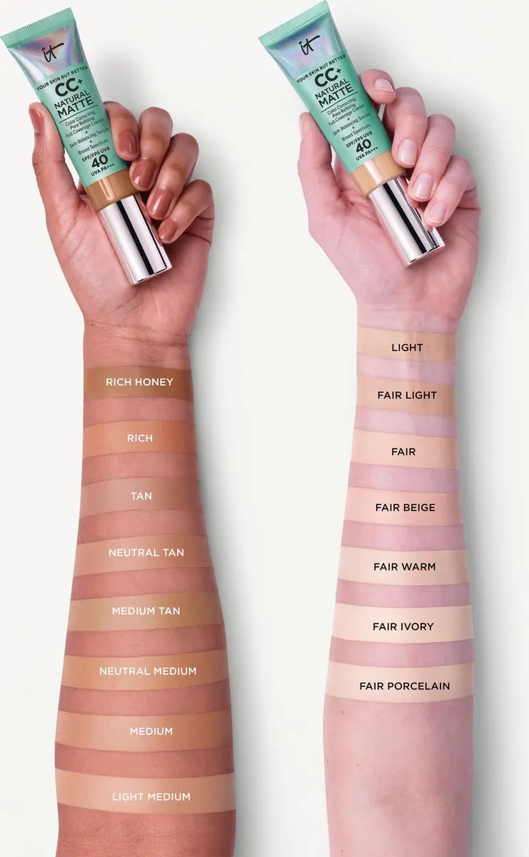 IT Cosmetics Your Skin But Better CC+ Natural Matte SPF40 Foundation Light Medium 32ml