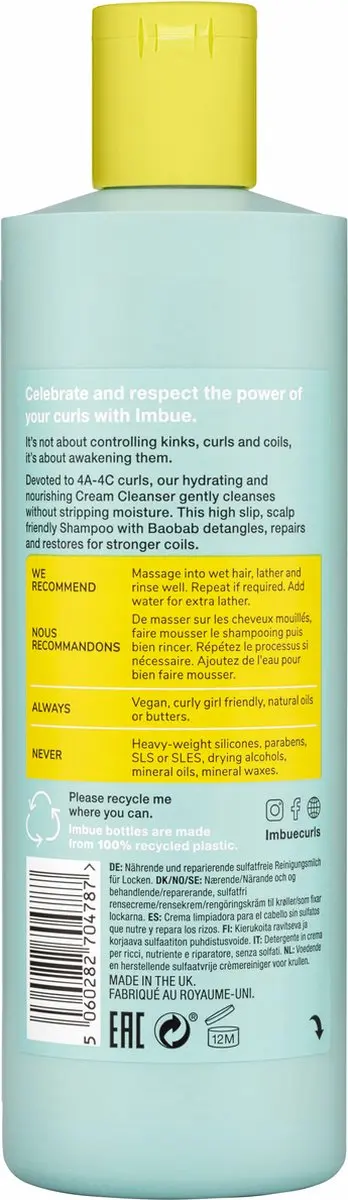 Imbue Coil Awakening Cream Cleanser 400ml