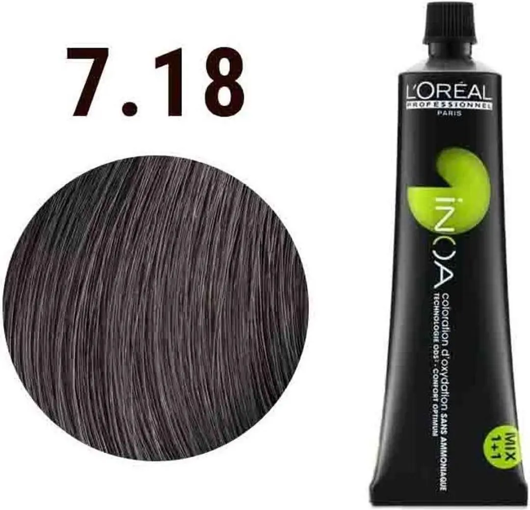 L'Oréal Professionnel iNOA Haarverf 60ml - 7.18 Licht Bruin