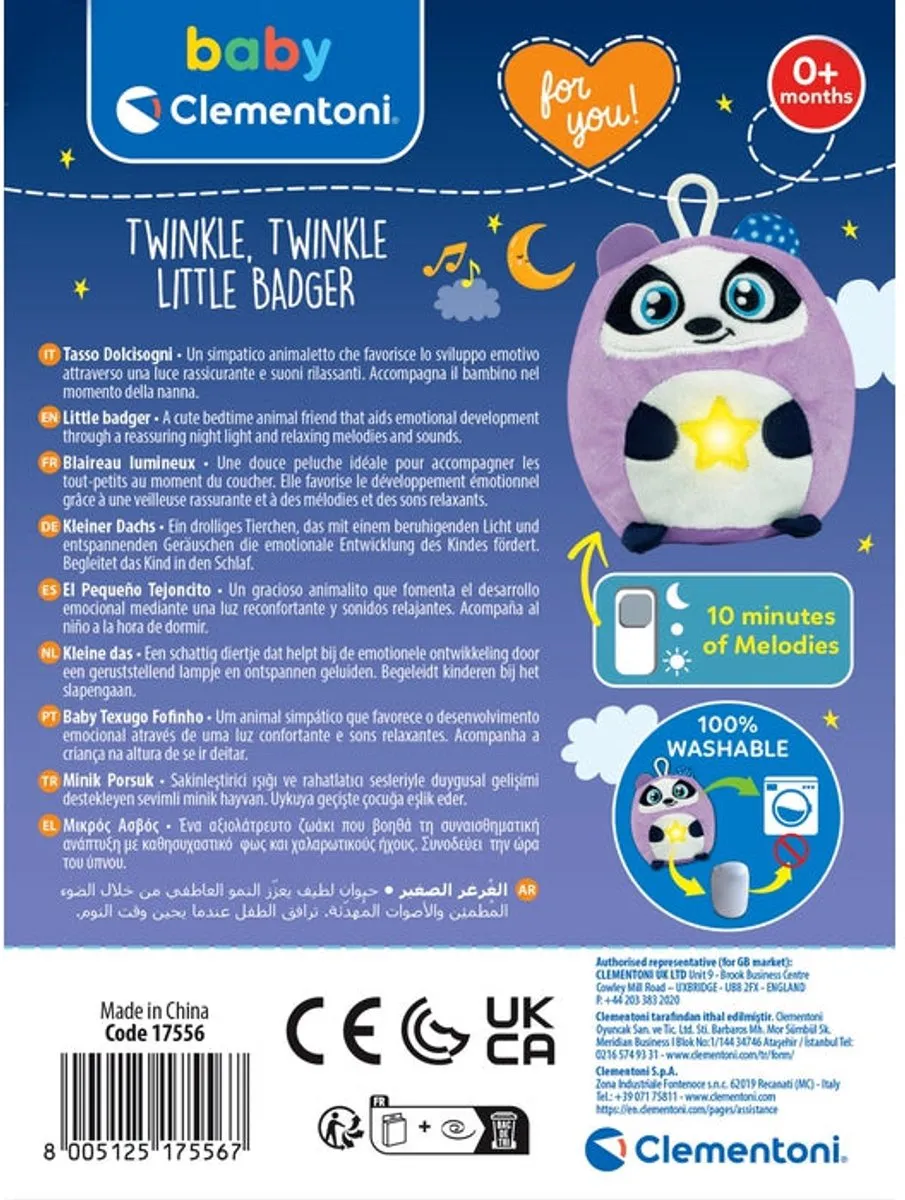 Clementoni Twinkle Twinkle Kleine Das Babyknuffel & Nachtlampje - Multicolor