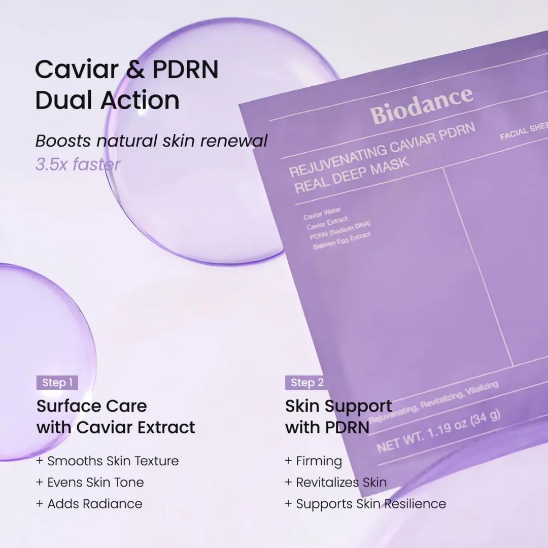 Biodance Real Deep Gezichtsmasker Rejuvenating Caviar PDRN - 4 Stuks