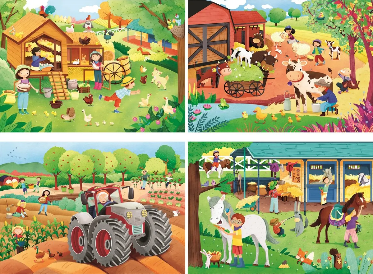 Clementoni Boerderij Legpuzzel 4-in-1 - 160 Stukjes - Multicolor