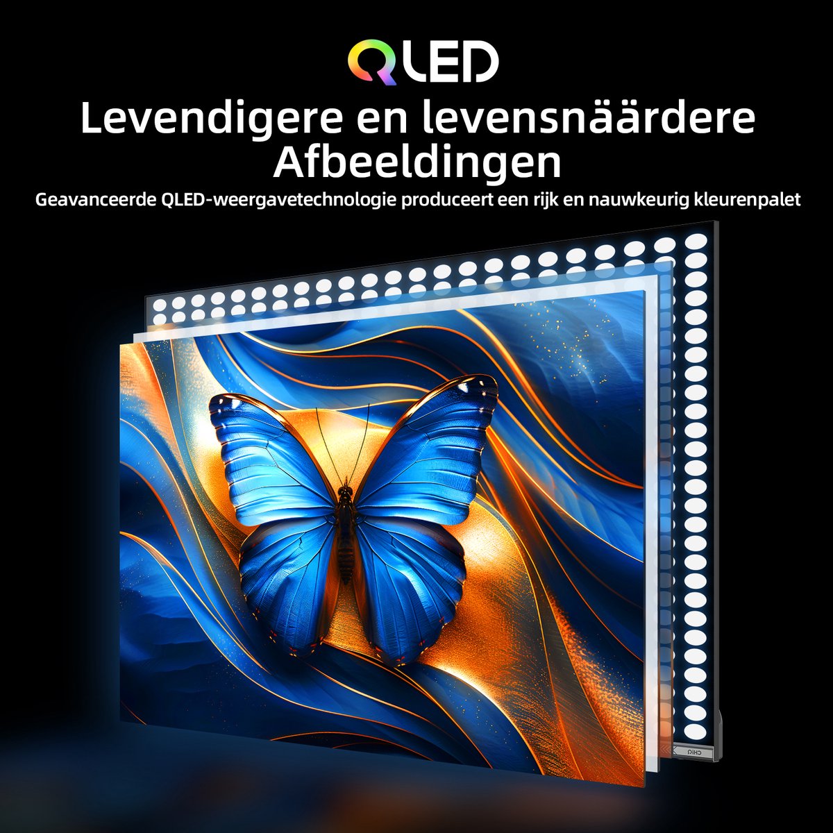 CHiQ U55QM10V - Smart TV 55 Inch - QLED Pro Google TV - 4K Ultra HD - Randloos Metal Design - Dolby Audio - 2025 Nieuw