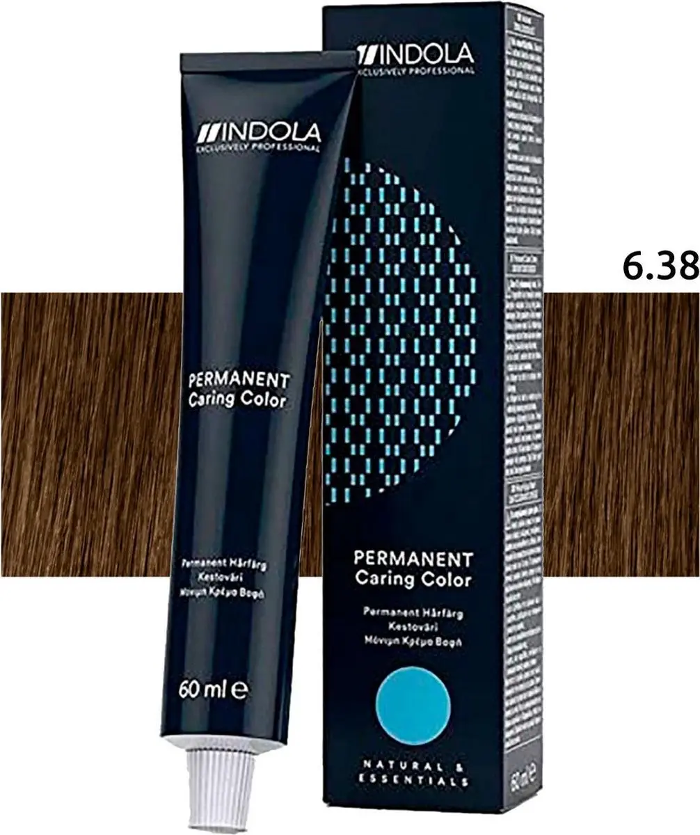 Indola Profession Color Permanent Haarverf 6.38 Dark Blonde Gold Chocolate