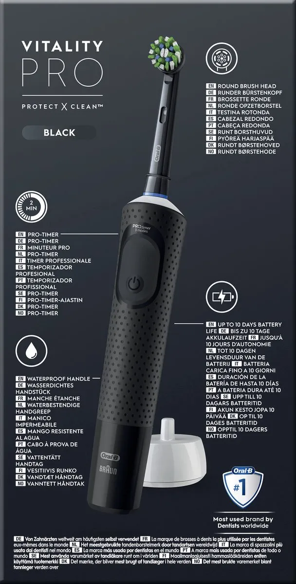 Oral-B Vitality PRO X Elektrische Tandenborstel - Zwart - afbeelding 6 van 6
