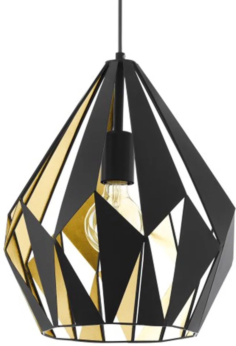 Eglo Carlton 1 Hanglamp Ø31cm - Zwart/Goud