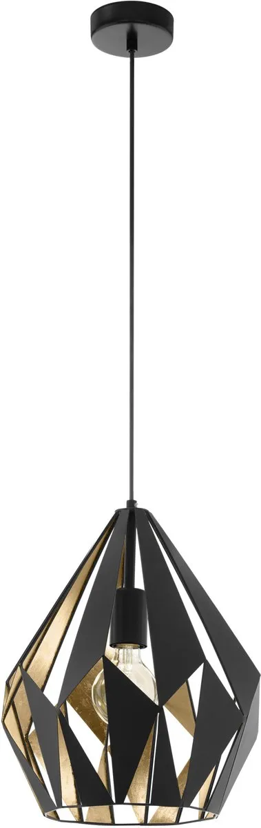 Eglo Carlton 1 Hanglamp Ø31cm - Zwart/Goud