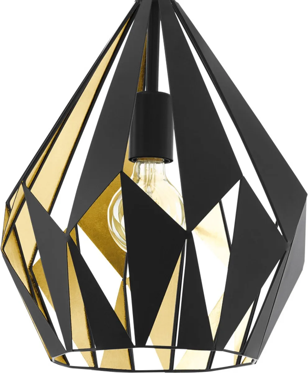 Eglo Carlton 1 Hanglamp Ø31cm - Zwart/Goud