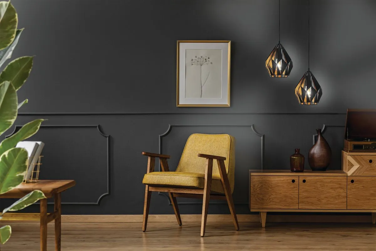 Eglo Carlton 1 Hanglamp Ø31cm - Zwart/Goud