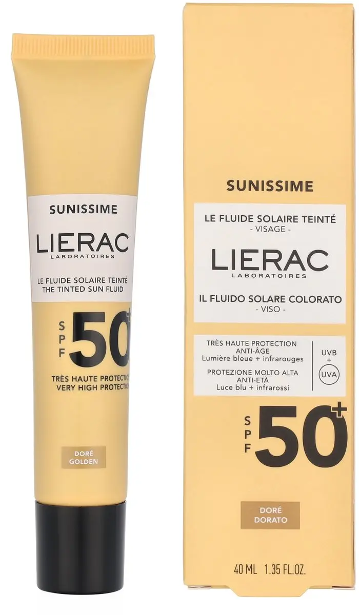 Lierac Sunissime Le Fluide Solaire Tinté Visage SPF50+ 40ml - Gouden