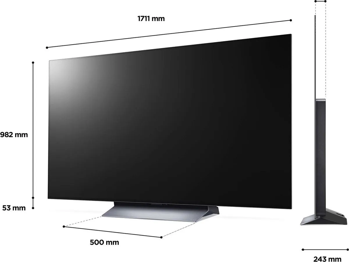 LG C2 OLED77C25LB 77 inch 4K OLED TV - Zilver